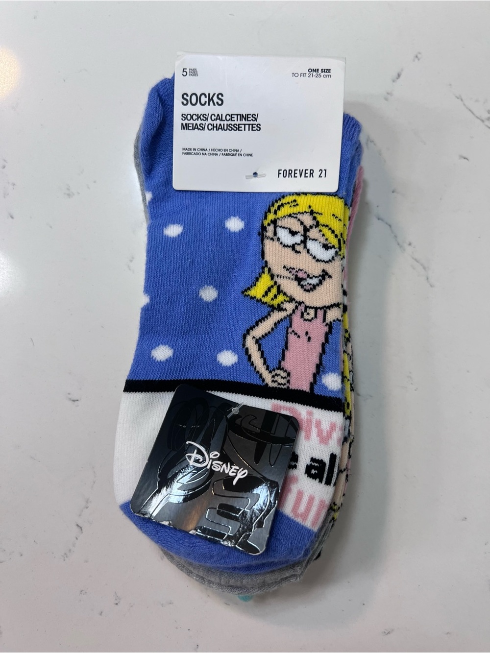 Disney Lizzie McGuire Forever 21 Socks 5 Pairs NEW